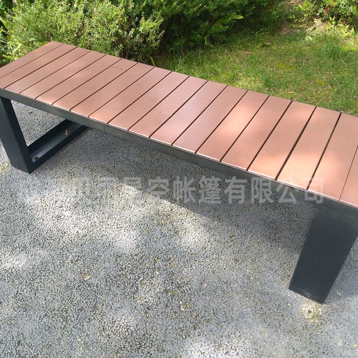 Outdoor leisure wooden steel bench