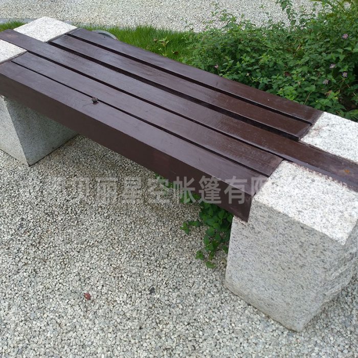 Outdoor leisure wooden steel bench